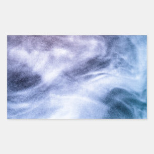 Adesivo Retangular Abstrato branco-roxo azul nuvens celestiais fumam