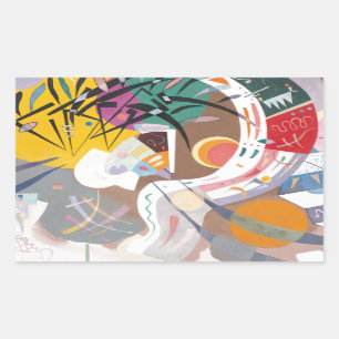 Adesivo Retangular Abstrato da curva dominante de Kandinsky