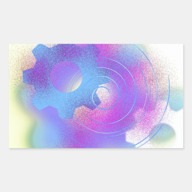 Adesivo Retangular Abstrato de Arranque Radical para Cima (Frente)