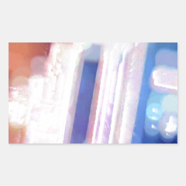 Adesivo Retangular Abstrato de Luzes de Cidade Indefinidas (Frente)