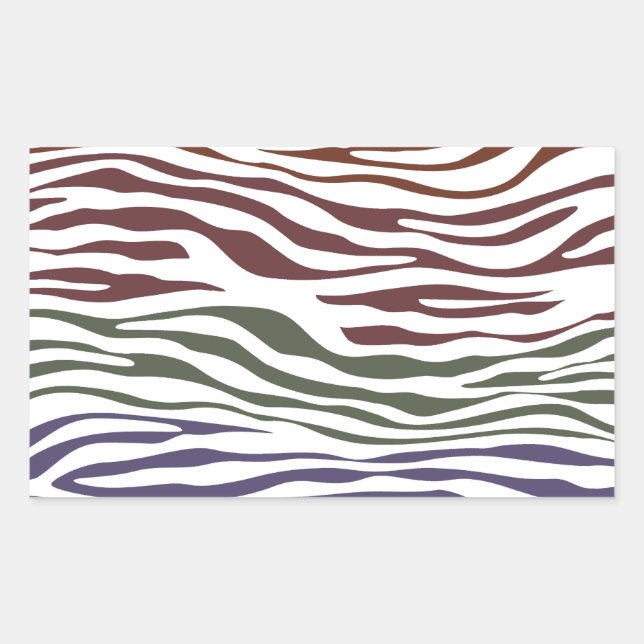 Adesivo Retangular Abstrato de Zebra Stripe Colorida (Frente)