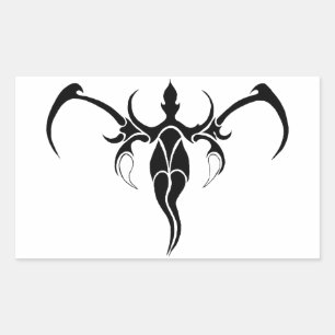 Adesivo Retangular Abstrato Elefante Tribal Design - preto e branco