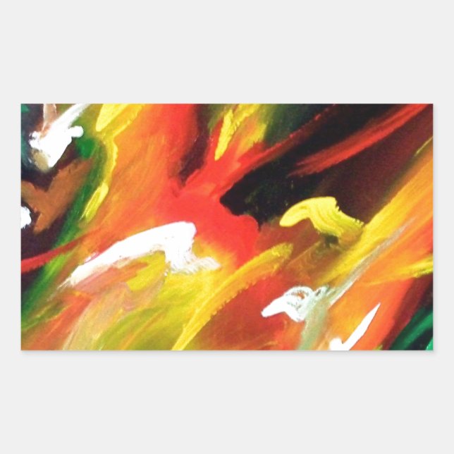 Adesivo Retangular Abstrato Expressionismo (Frente)