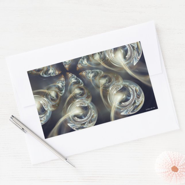 Adesivo Retangular Abstrato inicial (Envelope)