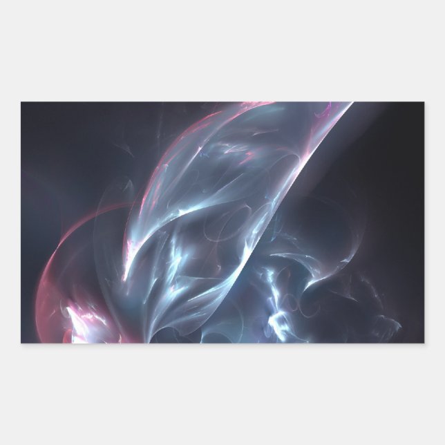 Adesivo Retangular Abstrato Nebula Azul e Púrpura (Frente)