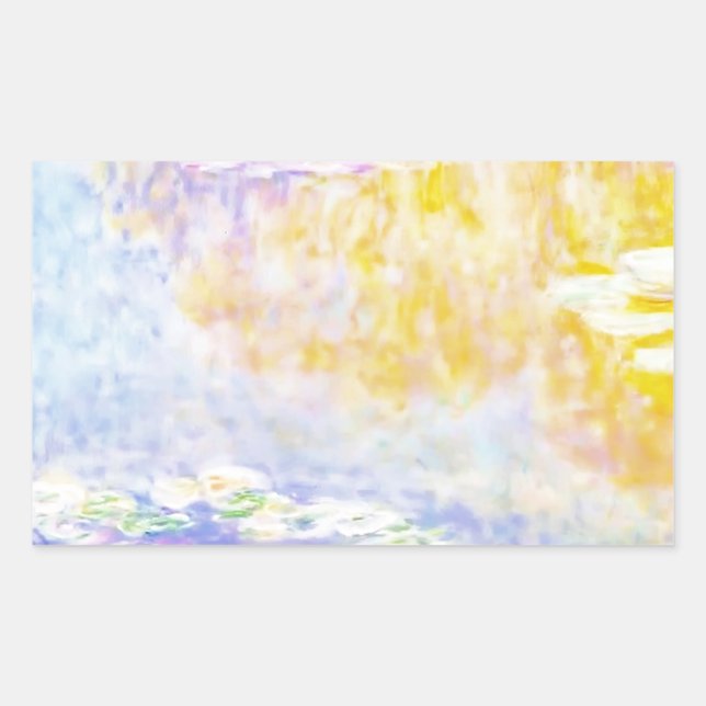 Adesivo Retangular abstrato, nenúfares de Monet 7 (Frente)