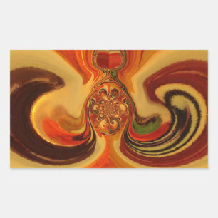 Adesivo Retangular Abstrato, rodopia com o Teardrop Center Art Impres