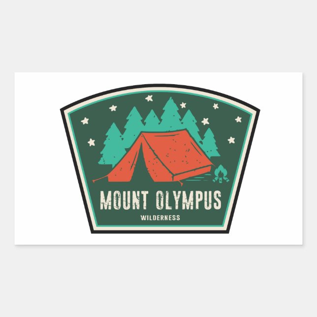 Adesivo Retangular Acampamento de Utah no Monte Olympus Wilderness (Frente)