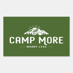 Adesivo Retangular Acampamento Mais Preocupado Menos