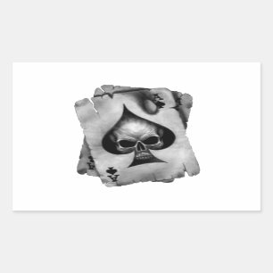 Adesivo Retangular Ace de Espadas Crânio