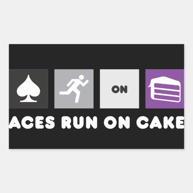 Adesivo Retangular Aces executados no Cake Sticker Dark (Frente)