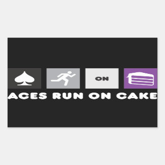 Adesivo Retangular Aces executados no Cake Sticker Dark