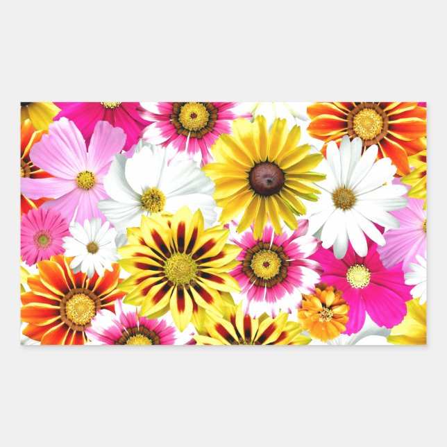 Adesivo Retangular Acessórios impressionantes de padrão de flores ama (Frente)