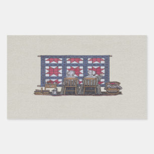 Adesivo Retangular Acolchoado das mulheres de Amish