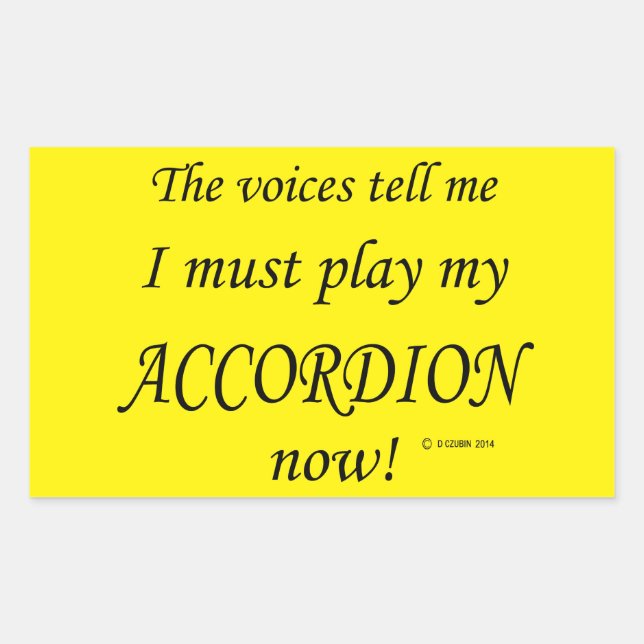 Adesivo Retangular Acordeão Vozes Dizem Que Deve Tocar Vinheta Retang (Frente)