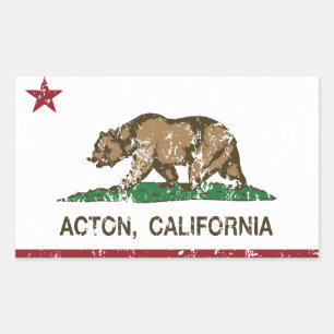 Adesivo Retangular Acton California Flag