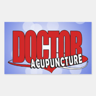 ADESIVO RETANGULAR ACUPUNTURA DO MÉDICO DE LOGOTIPO