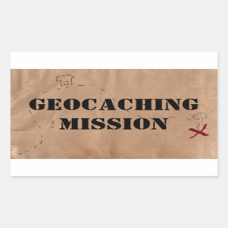 Adesivo Retangular Adesivo: Missão de Geocaching, em um Mapa Antigo