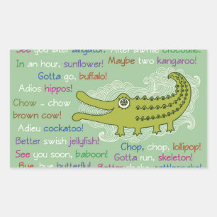Adesivo Retangular Adeus e boa sorte do Grupo Alligator