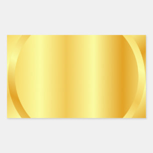 Adesivo Retangular Adicionar Monograma de Texto Elegante Dourado Aspe