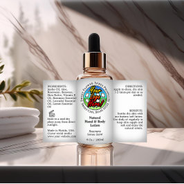 Adesivo Retangular Adicionar rótulo de frasco de logotipo 4oz ou prod