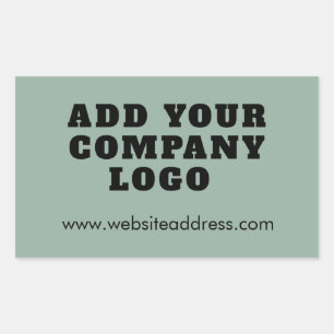 Adesivo Retangular Adicione seu endereço de logotipo da empresa