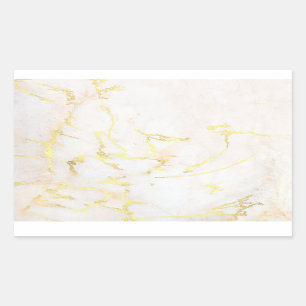 Adesivo Retangular Adicione Seu Texto Modelo Elegante em Mármore Dour