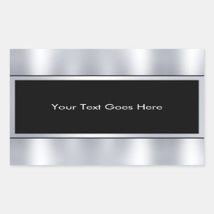 Adesivo Retangular Adicione Seu Texto Modelo Personalizado em Branco 