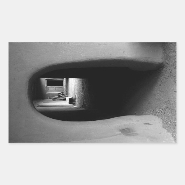 Adesivo Retangular Adobe Doorway Architecture Black & White Photo (Frente)