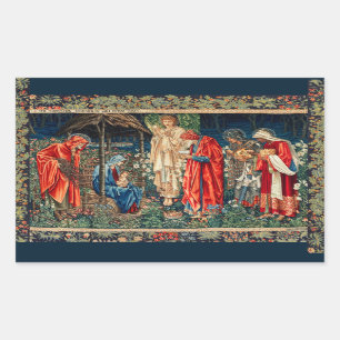Adesivo Retangular ADORAÇÃO DE MAGI Morris, Burne-Jones