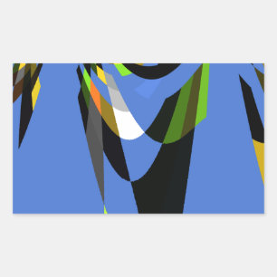 Adesivo Retangular Adorável Blue African Tribal Motif Pattern Art Imp