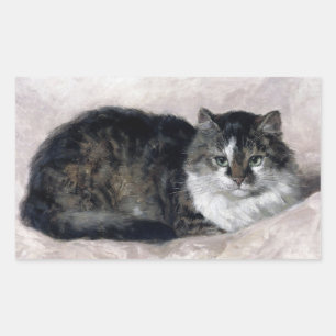 Adesivo Retangular Adorável Cat Vintage Art Henriette Ronner Knip