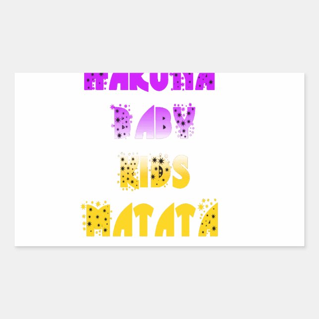 Adesivo Retangular Adorável Roxo e Amarelo Hakuna Matata Baby Kids G (Frente)