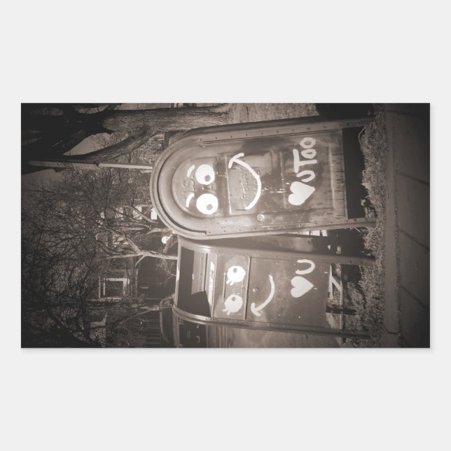 Adesivo Retangular adoro caixas de correio : (Frente)