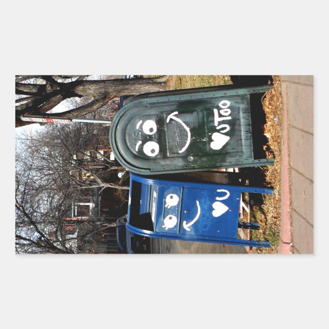 Adesivo Retangular adoro caixas de correio : (Frente)