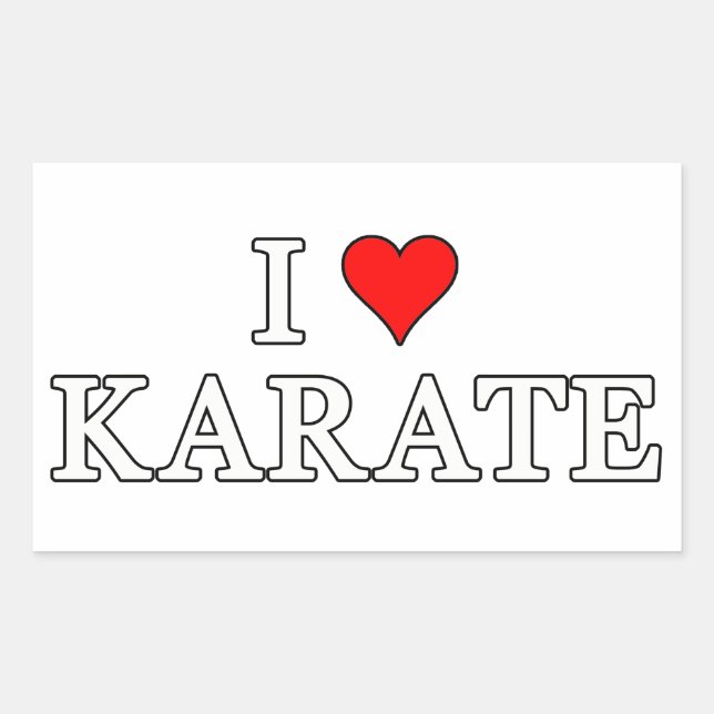 Adesivo Retangular Adoro Karate Sticker (Frente)
