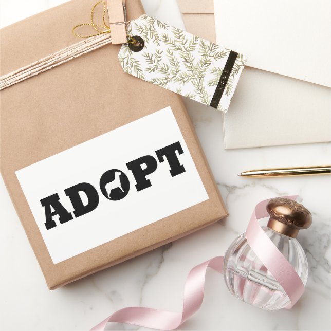 Adesivo Retangular Adotar animais de estimação (Presentear)