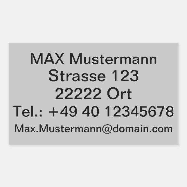 Adesivo Retangular Adressaufkleber vorlage (Frente)