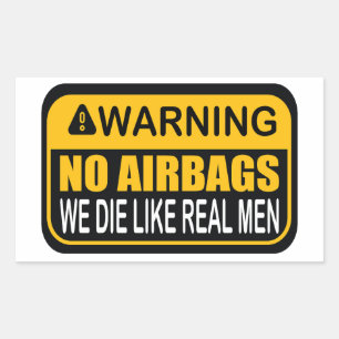 ADESIVO RETANGULAR ADVERTÊNCIA DE AERONAVES QUE MORREMOS COMO UM CARR