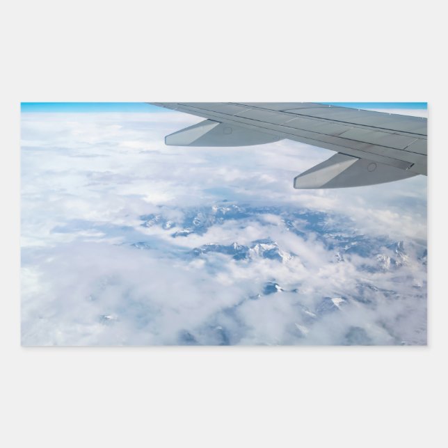 Adesivo Retangular Aerial View of the Snowy Alps – Flight to Venice (Frente)