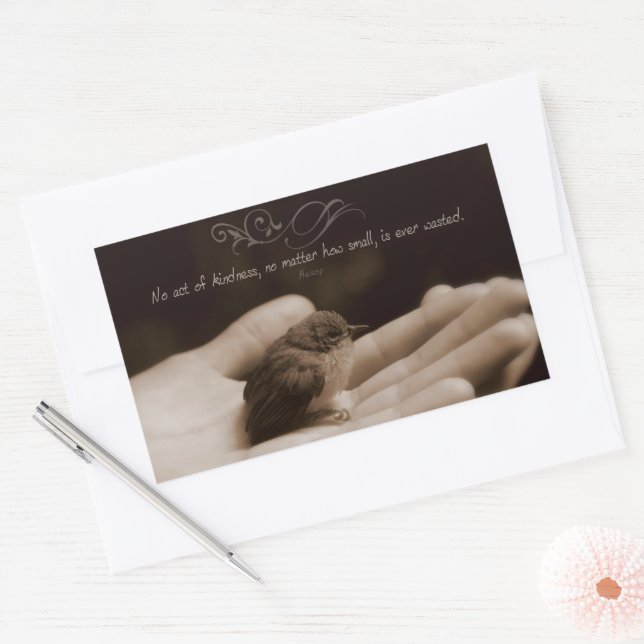 Adesivo Retangular Aesop Inspirational Cote "Ato de gentileza" (Envelope)