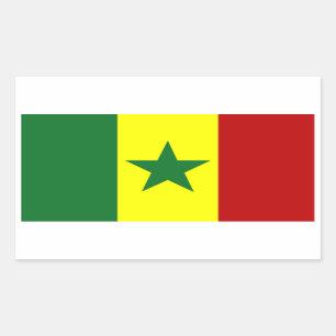 Adesivo Retangular África: Bandeira da República do Senegal