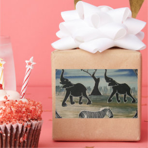 Adesivo Retangular África Quênia Lindo e Legítima Vida Selvagem