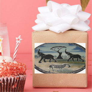 Adesivo Retangular África Quênia Lindo e Legítima Vida Selvagem