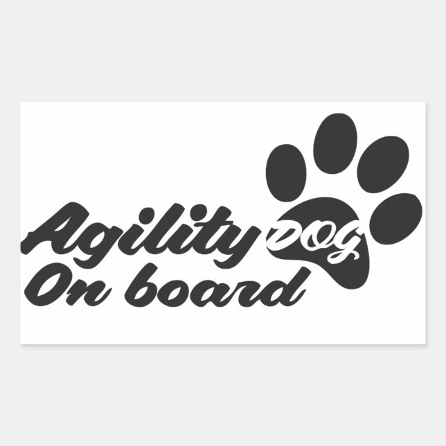 Adesivo Retangular Agility Dog On Board (Frente)
