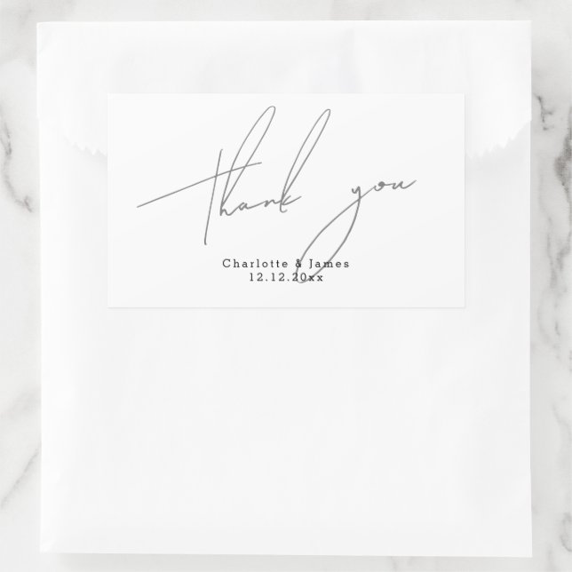 Adesivo Retangular Agradecimento Moderno e Elegante Personalizado (Bolsa)