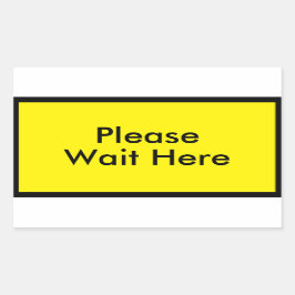 Adesivo Retangular Aguarde aqui a mensagem personalizável amarela