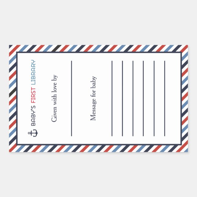 Adesivo Retangular Ahoy É um Retrato de Pasta de Livros (Frente)