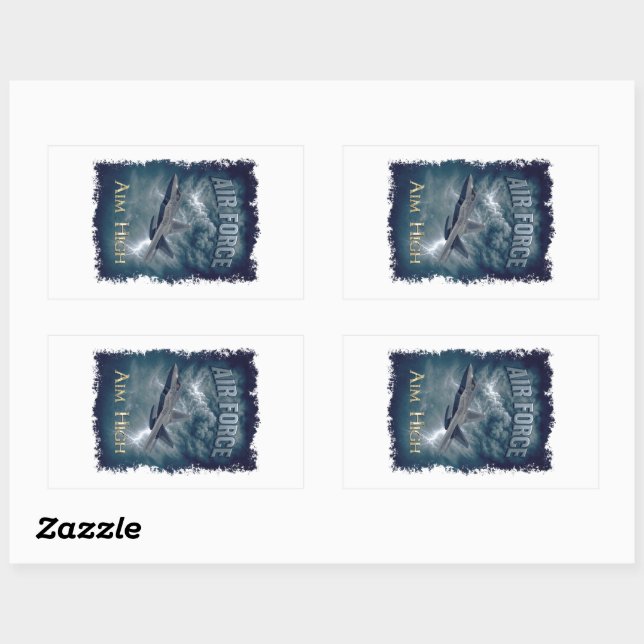 Adesivo Retangular Air Force (USAF) (Folha)