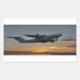Adesivo Retangular Airbus A400M No Sunset Bath Toalha